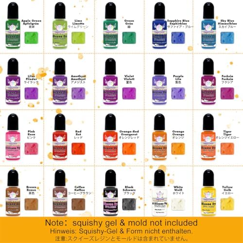 Silicone Pigment Dye 20-Color Taba Squishy Kit Mold Making
