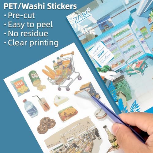Gourmet Series Sticker Scrapbooking Supplies for Junk Journal, 20 Sheets PET Stickers