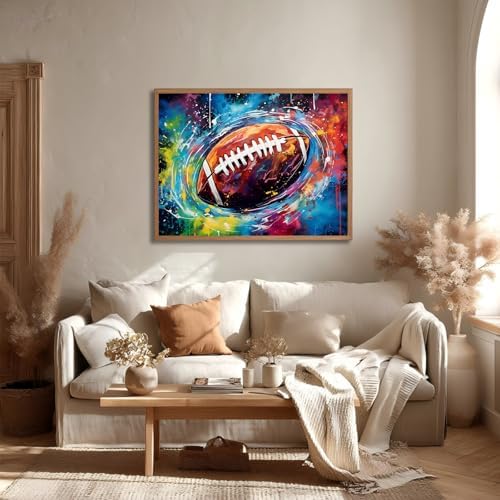 Reivworl Football Diamond Art Kits for Adults Beginner 12×16 inch