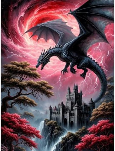 Lophomie Diamond Art Kits for Adults, Dragon Diamond Painting Kits 14x14 in