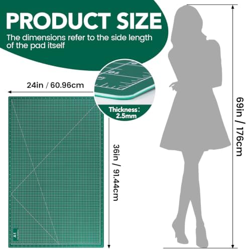 Large Cutting Mat 24"x36", 1 Pack Double-Sided 5-Ply Self Healing Sewing Cutting Mat, Cutting Mats Board for Crafts-Sewing, Fabric, Quilting, Scrapbooking Project