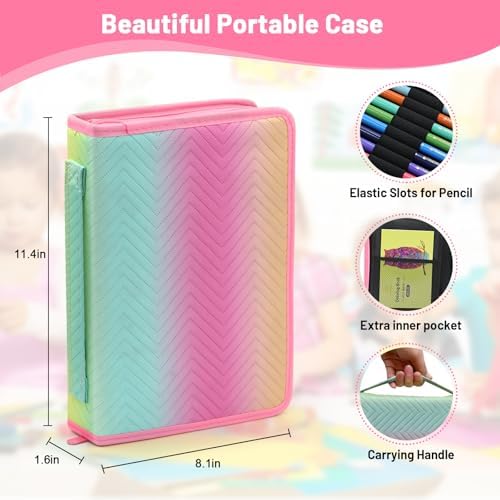 80pcs Drawing Kit Sketching Set Art Sketch Supplies Coloring pencils Kit 48 Colored pencil,14 Graphit, 6 Charcoal, 50 Page 3-Color sketckbook coloring book Portable Case ect. Beginners Artists Adults
