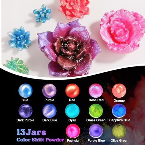 LET'S RESIN 60 Colors Mica Powder,Natural Pearlescent Pigment Powder
