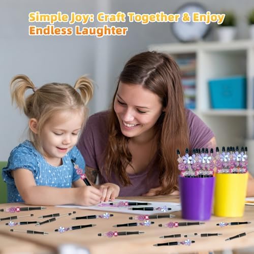 420 Pieces DIY Beadable Pen Bulk Kit – 140 PCS Ballpoint Pen with Refills & Bags – Perfect for Beads Pens Supplies, Beaded Pens for DIY Crafting – Office Supplies & Teacher Accessories (Black)