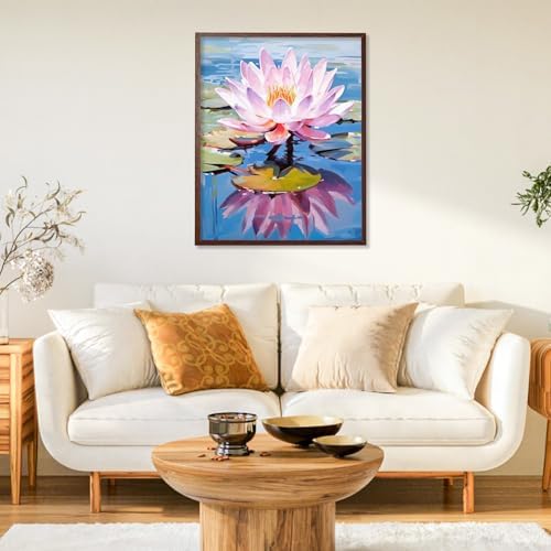 Paint by Numbers Kit for Adults, Lotus DIY Acrylic Painting Kit, 16x20 Inch