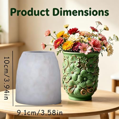 3D Floral Relief Silicone Mold for Epoxy Resin Casting Containers