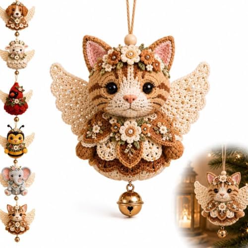 JMHKKUJ Animal Angel Crochet Ornament DIY Kit, DIY Yarn Hanging