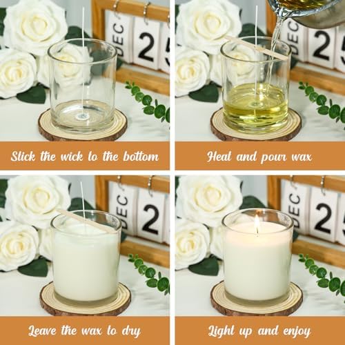 SUPMIND 10oz Clear Glass Candle Jars with Lids, 30pcs for Candle Making
