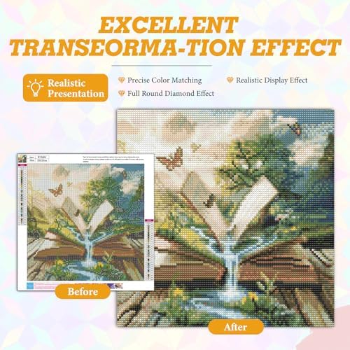 Magic Book Diamond Art Kits for Adults Beginners 14x14 in, DIY Craft Gift