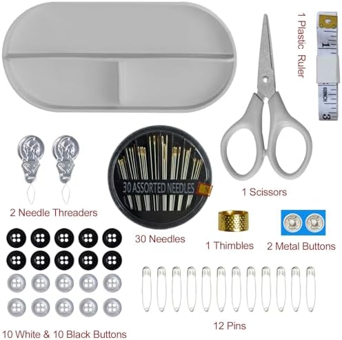 40 Spools of Sewing Thread,Gift Box Portable Basic Sewing Repair Kits (Grey)