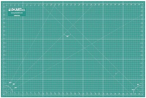 Proartek PK00008 Model GBM2436 Series 24" x 36" Professional Cutting Mat; Double-Sided Green/Black; Self-Healing; For Graphic Arts, Hobbies, Sewing, Scrapbooking, and other Cutting Projects
