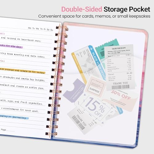 Lined Spiral Journal Notebook, A5 College Ruled Notebook for Note-Taking