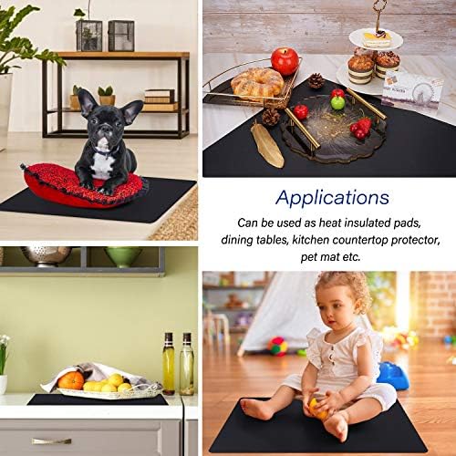 Gartful Extra Large Silicone Mat for Craft, 25.2" x 17.7" Silicone Craft Sheet Jewelry Casting Mold, Countertop Mat, Nonskid Counter Table Protector, Multipurpose Mat, Placemat, Black