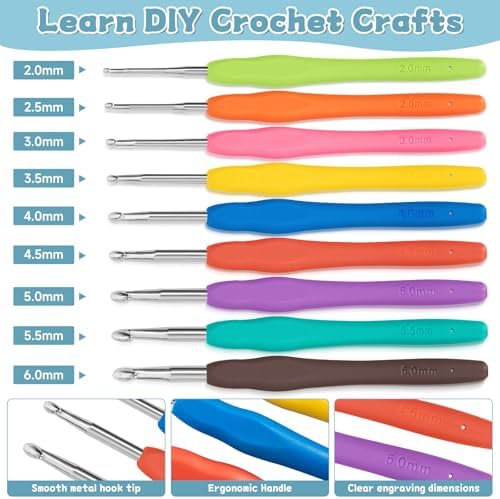 GMAK Crochet Kit for Beginners Adults, All in One Crochet Set Include Yarns