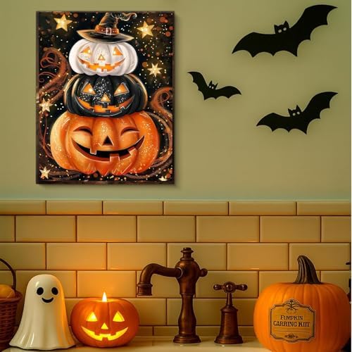 AIBOERL Paint by Numbers Kit for Adults Beginner,Halloween Fall, 12X16In