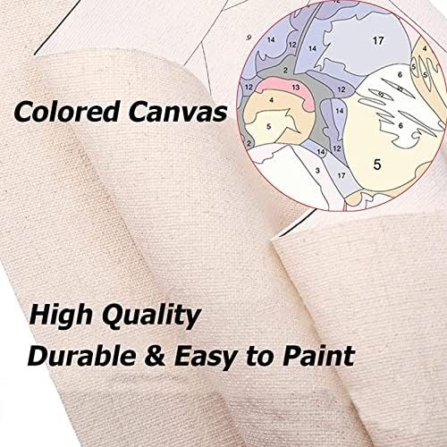 YALKIN Paint by Number Kits for Adults on Canvas, Large Oil Acrylic Painting Kit 15.8x35.5in World Map Easy DIY Paintwork for Beginners, Without Frames