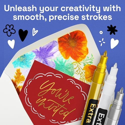 ARTISTRO White, Gold & Silver Acrylic Paint Pens – 0.7mm Extra Fine Tip Paint Pens for Crafts, Greeting Cards, Ornament Decor, Rock Painting, DIY Art