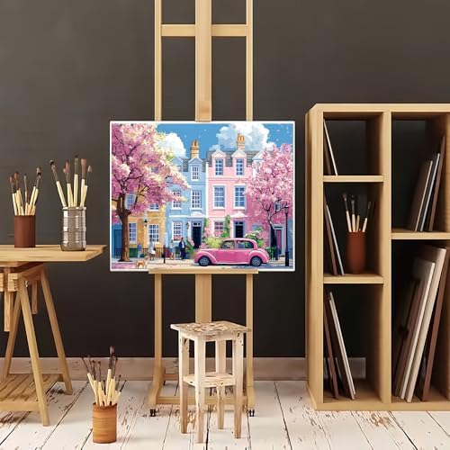 Natuyalo Paint by Numbers for Adults City Life DIY Paint by Numbers Kit, Paint by Numbers for Beginner Adults Home Wall Decor Acrylic Painting 16x20 Inch (Without Frame)