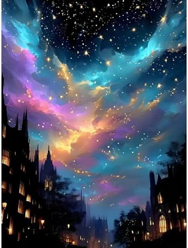 Diamond Art Kits for Adults, Starry Sky Diamond Painting Kit, 12 x 16 Inch
