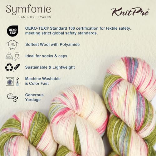 KnitPro Symfonie Fingering Weight Merino Wool Yarn 100g, Summer Romance