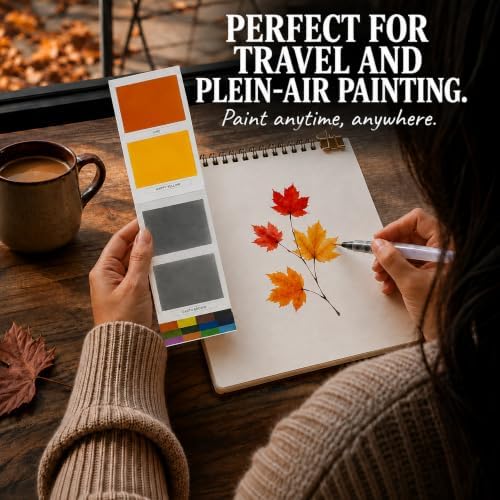 Viviva Travel Watercolor Sheets - Fall 16 Colors, Portable Paint Set