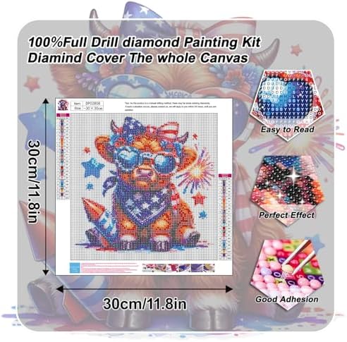 GOUOYANA Highland Cow Diamond Art Kits for Adults Cow Diamond Painting Kits