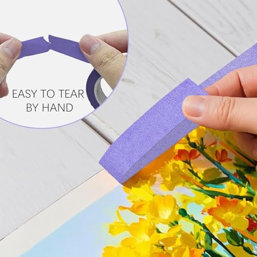UMETDO 8PCS Colored Masking Tape - Purple Painters Tape, Tape for Kids Art Supplies, Great for Crafts, Labeling, DIY Decorative, 1/2 Inch Colored Tape Rolls- Tiny Size