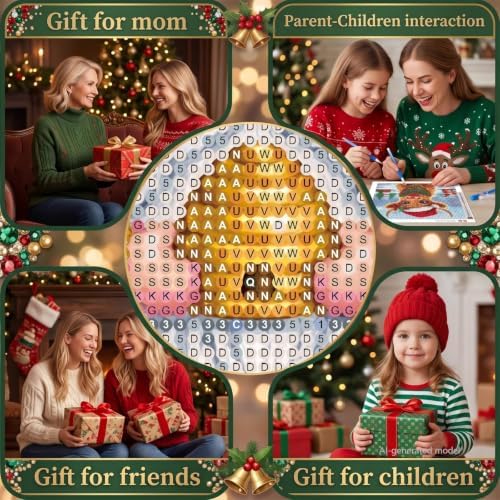 TOPCLTV Gnomes Diamond Art Kits for Adults, Christmas Diamond Painting