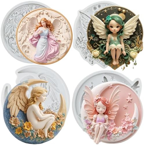Angels Polymer Clay Mold Moon Angels Silicone Molds Set of 4
