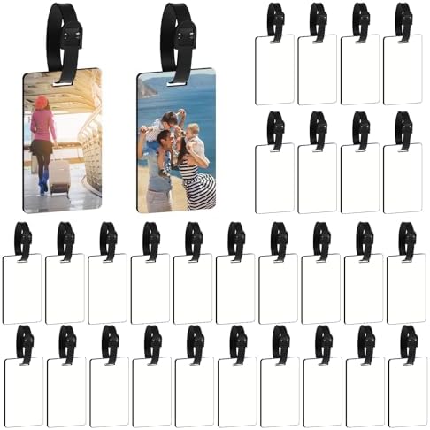 Frienda Sublimation Luggage Tag Blanks White MDF with Strap