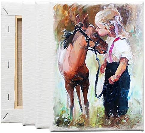 FIXSMITH Stretched White Blank Canvas- 5x7 Inch,6 Pack,Primed,100% Cotton,5/8 Inch Profile of Economy Value Pack for Acrylics,Oils & Other Painting Media.