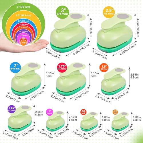 UCEC Hole Punch, Paper Punch, 1.5 Inch Circle Punch, Hole Puncher Shapes, Large Paper Punches for Crafting Scrapbooking Craft Handmade Cards Arts Fun Projects