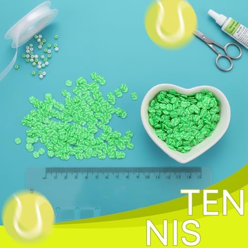 Weysat 30g Mini Tennis Polymer Clay Slices 0.2 Inch Sports Ball Nail Art