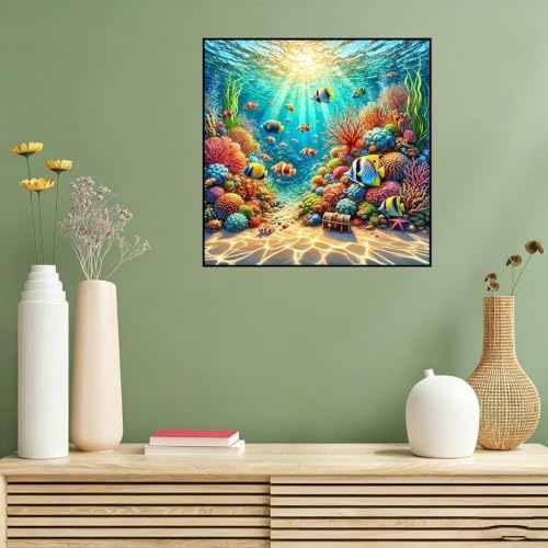 WNPOKN 3 Pack Ocean Diamond Art Kits for Adults 14x14 Inch