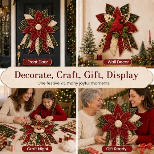 Daily Partner Quilted Christmas Door Hanging DIY Sewing Kit (3PCSB)
