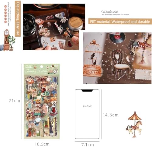 563 Pcs/36 Sheets Stickers for Scrapbooking,Sticker for Journaling Scrapbooking Stickers for Scrapbooking Art Journal Bullet Journal Accessories