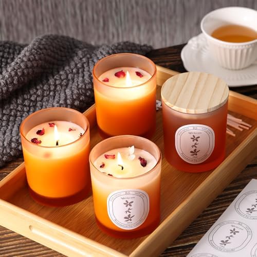 REISEN 12 Pcs 10oz Gradient Orange Candle Jars for Candle Making Kit