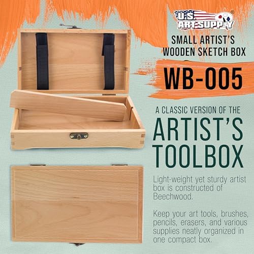 U.S. Art Supply Multi-Function Artist Supply Box with Locking Clasps