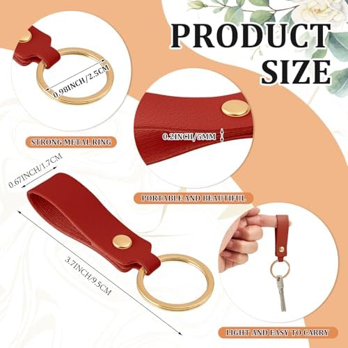 Wavyknot 300 Pcs Leather Keychain Blanks, 3.7 x 0.7 Inches, Vibrant