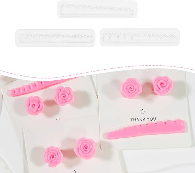 Xaekicr 3pcs Rose Petal Clay Cutters Set – Polymer Clay Cutters for Flower Earrings, Clay Molds for Jewelry Making, Clay Tools for DIY Art Projects