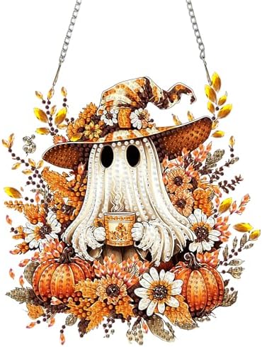 AIBOERL Diamond Art Kits for Adults, Halloween Acrylic Hanging Suncatcher