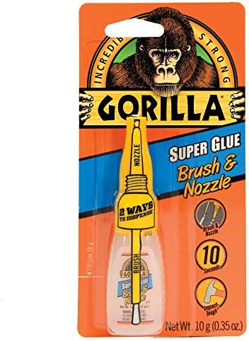 Gorilla Super Glue with Brush & Nozzle Applicator, 10 Gram, Clear, (Pack of 24)