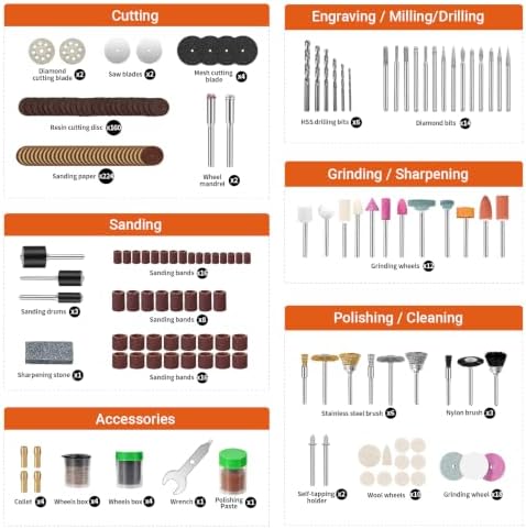 HARDELL 515PCS Rotary Tool Bits Kit, Universal Rotary Tool Accessories Set