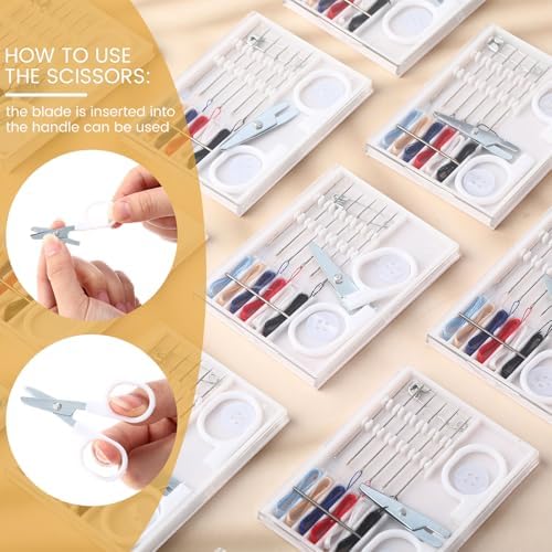Knitgrip 48 Boxes Travel Sewing Kit Mini Sewing Kits Bulk Portable Pocket Sewings Supplies Accessories DIY with Needle Thread Buttons Scissors for Adults Teen Beginner Mom Grandma Women Gifts