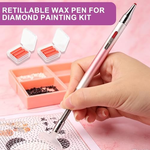 NOOEPC Diamond Art Pens, Diamond Art Kits for Adults Refillable Wax Pen Diamond Painting Pen with Correction Plate for Drill Bead Dot Pens for Art Craft Nail