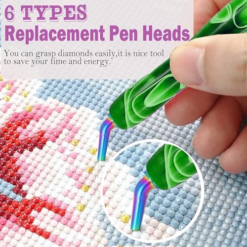Diamond Painting Pens, “Classic Wax Stylus” Diamond Art Pen, Gem Painting Tools Accessories, Gem Art Pen with Metal Tips for 5D Craft Nail
