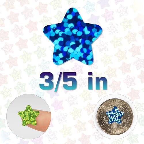 2340 PCS Holographic Star Stickers for Kids Reward,0.6" Sparkly Small Stars