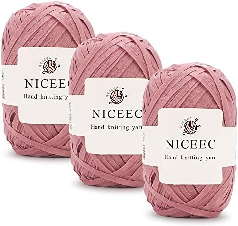 NICEEC 3 Skeins Kraft Paper Yarn 474yds/5.3oz - Pink