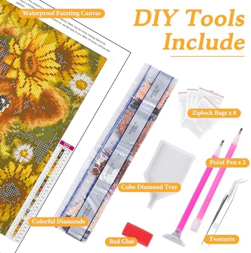 Diamond Art Kits for Adults & Beginners, Highland Cow Diamond Painting Kit