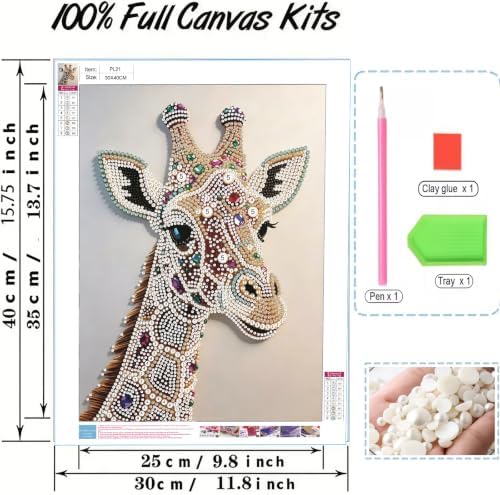 Giraffe Pearl Diamond Painting Kits for Adults,3D Diamond Art Pearl Kits